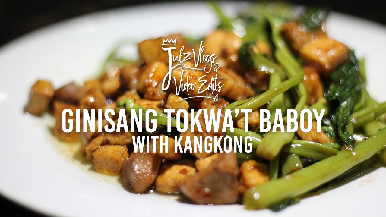 GINISANG TOKWA'T BABOY WITH KANGKONG