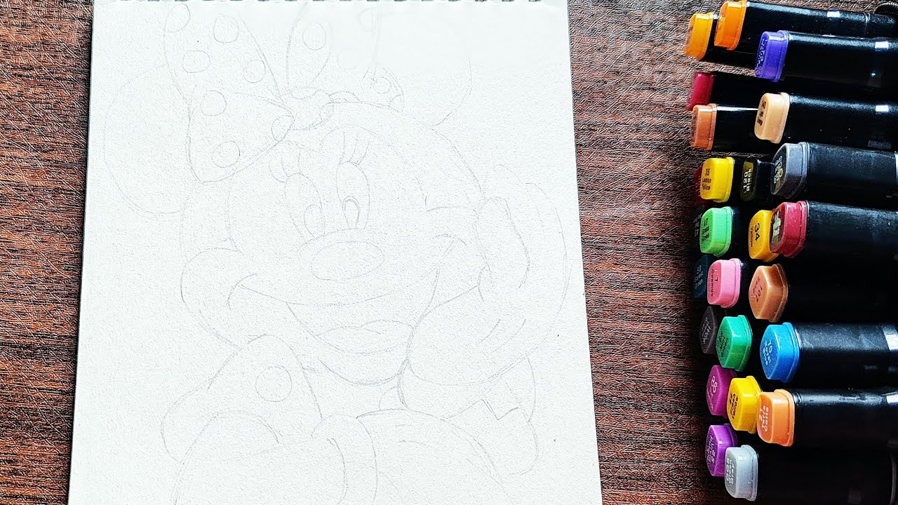Mini Mouse, Spongebob, Plim Plim Drawing #art #liveart  #sketching 