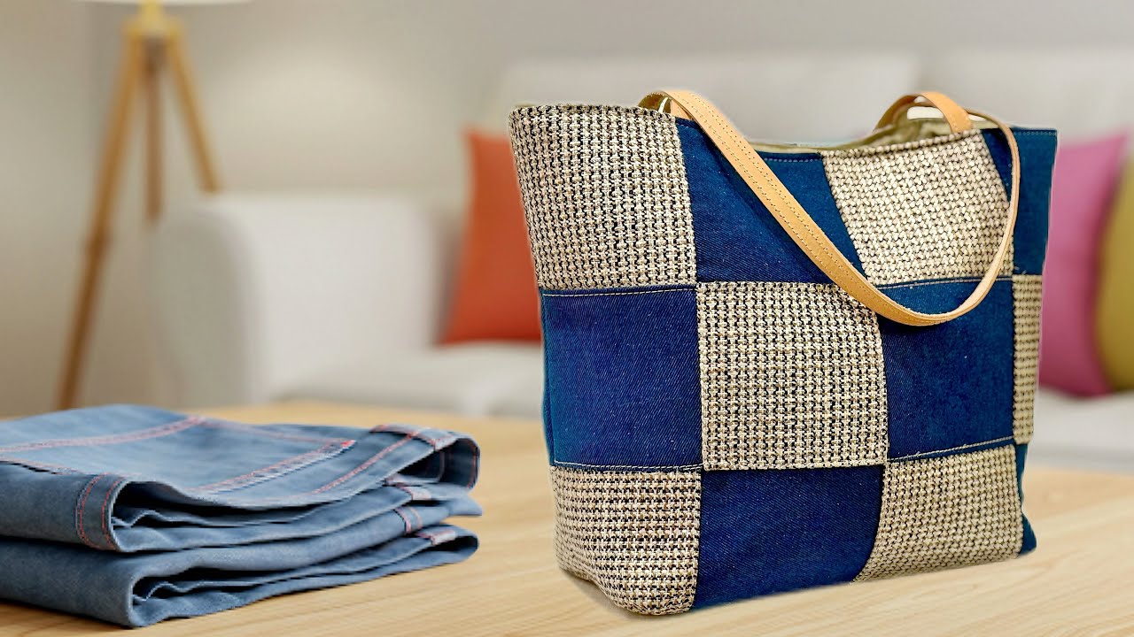 SCOPRI COME CREARE UNA BELLISSIMA BORSA USANDO DEI VECCHI JEANS | DIY BAG with old jeans