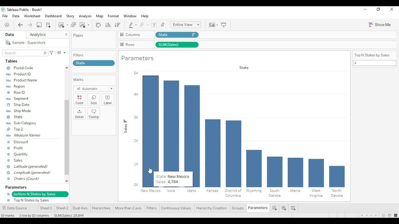Tableau Tutorial for Beginners 16 - How to Create and Use Parameters in Tableau