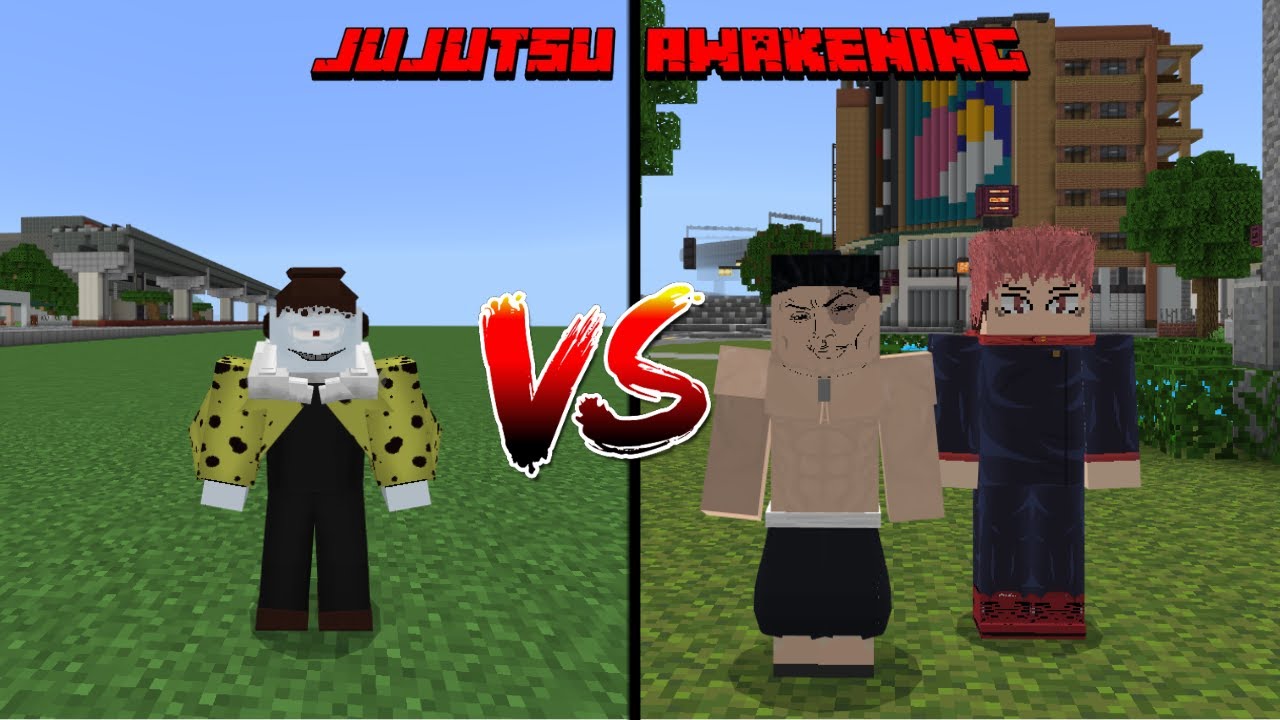 Jogo (Player) Vs Todo And Yuji Jujutsu Kaisen in Minecraft | Jujutsu Awakening Addon
