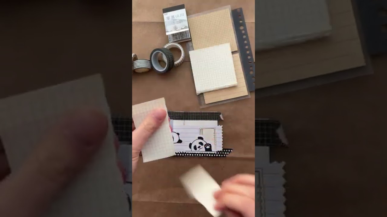ASMR scrapbook w/ me DAY 111: panda 🐼 theme #asmr #shorts #scrapbooking #journal