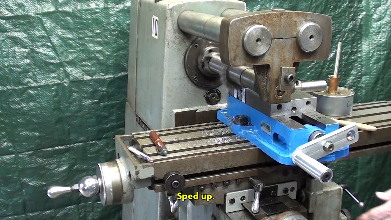 Cut a Square Keyseat  on Clausing Horz Mill TIPS 504 tublcain part 1