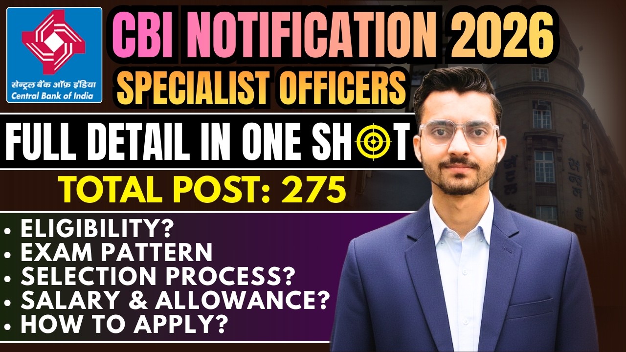 CBI Technical Recruitment 2026 | CBI SO 2026 |Central Bank of India Vacancy 2026 Notification