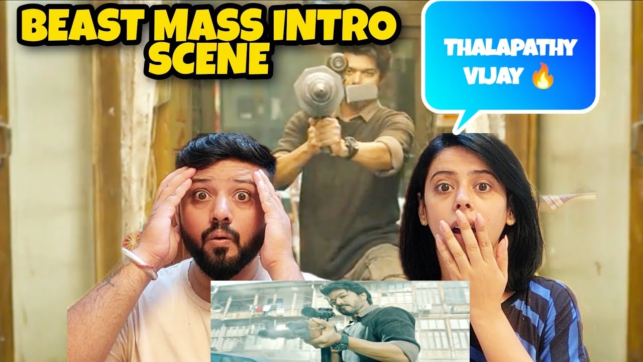 BEAST MASS INTRO SCENE REACTION | Thalapathy Vijay, Pooja Hegde, K. Selvaraghavan | BroSis Reaction