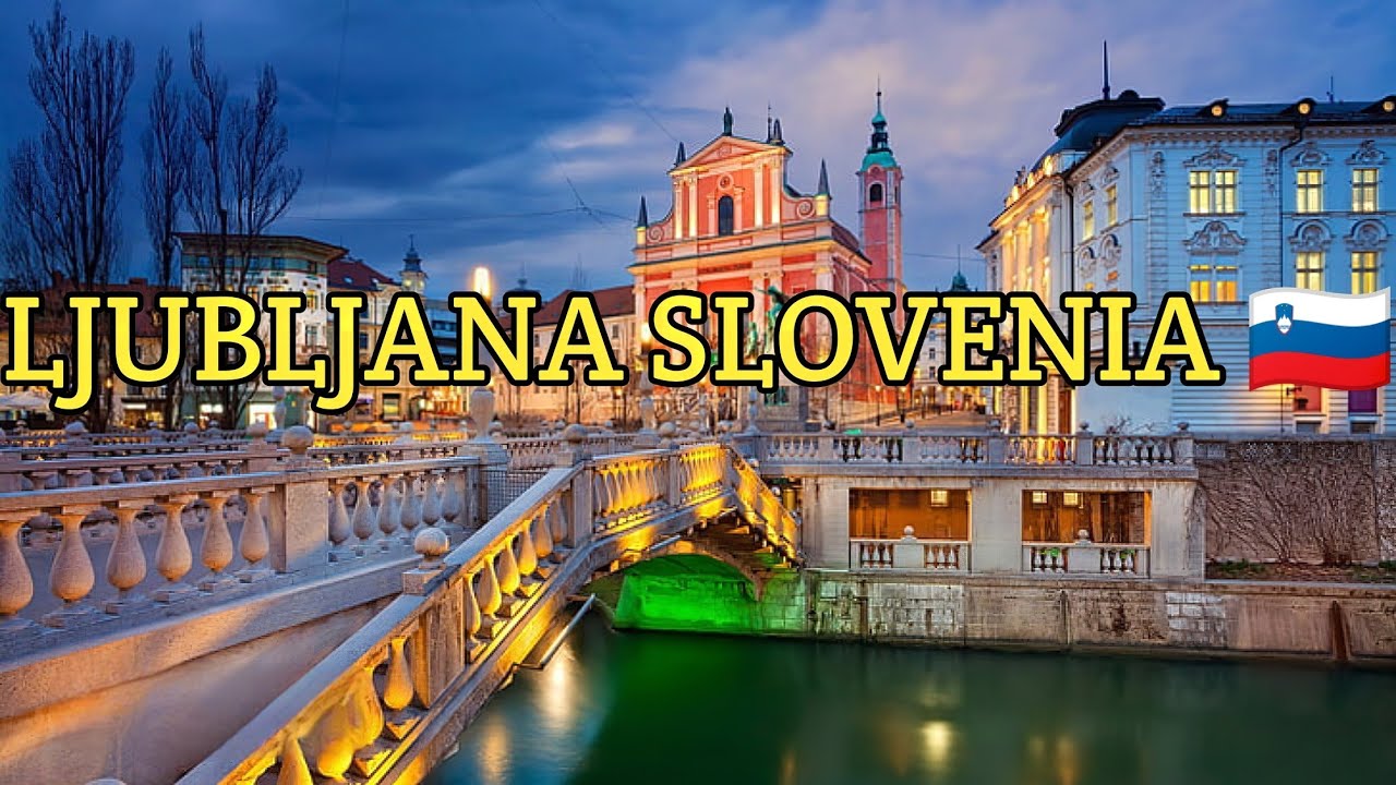 Walking in Ljubljana, Slovenia Evening Tour 2022 4K