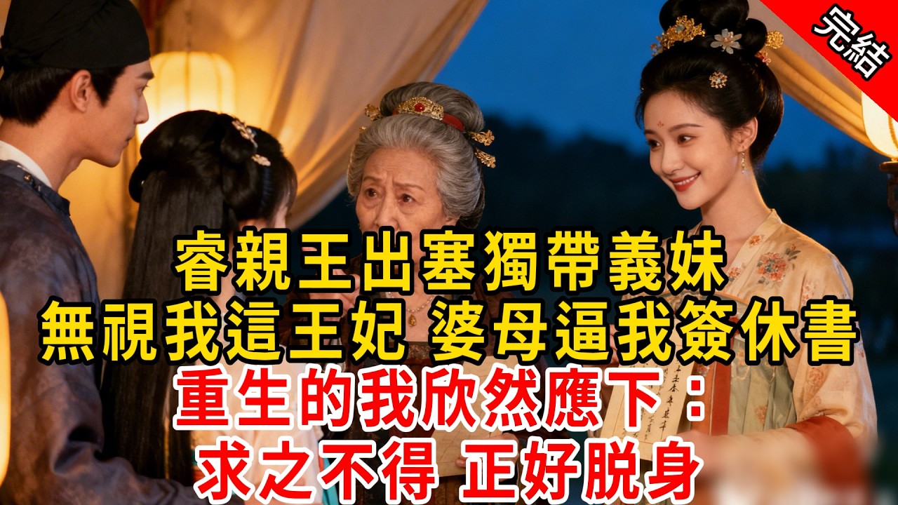 睿親王出塞獨帶義妹，無視我這王妃 婆母逼我簽休書；重生的我欣然應下：求之不得 正好脱身#原创 #古言 #小说 #重生 #爽文