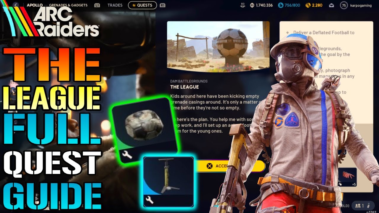 ARC Raiders: "The League" Quest Guide! Deflated Football, Bicycle Pump & Photograph Locations