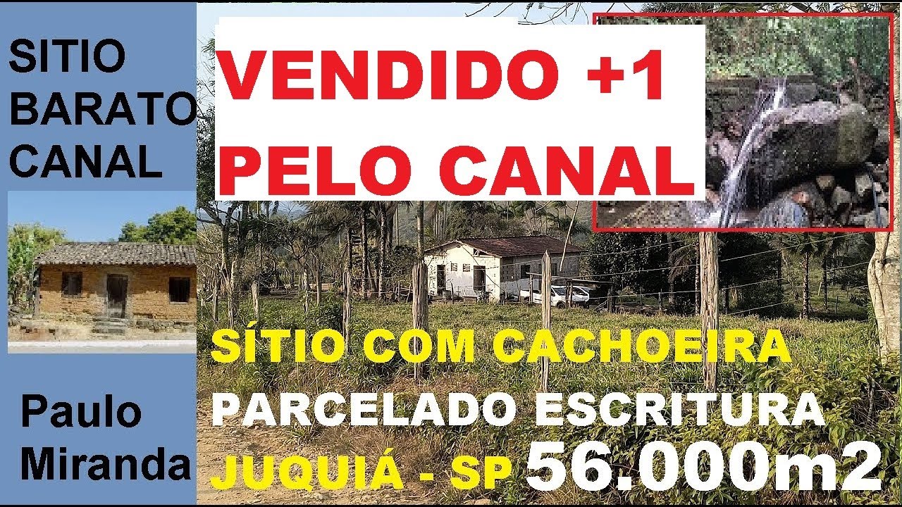 VENDIDO PELO CANAL sítio com cachoeira casa escritura em Juquiá