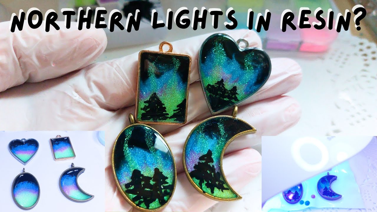 Northern Lights Aurora Borealis in Resin How to use Resin? Resin for beginners arts and crafts