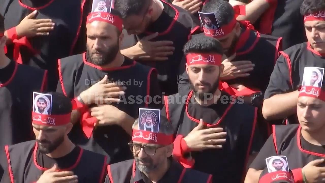 Thousands of Hezbollah supporters mark Ashoura in Beirut&rsquo;s southern suburbs