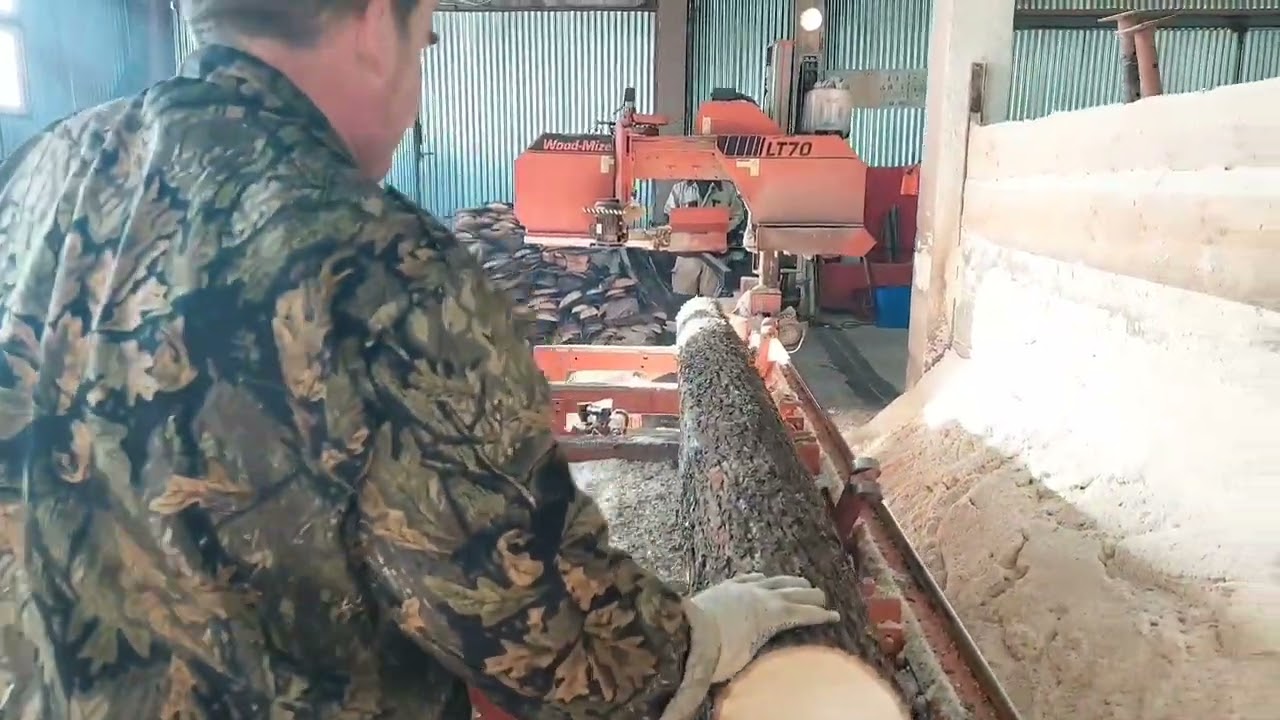 Пилорама мастерской "Палехский Иконостас". Процесс распиловки древесины.