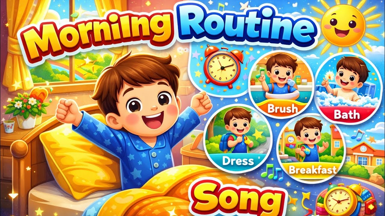 Morning Routine Song ☀️ | Getting Ready for School | Kids Daily Routine | Little Guru Kids