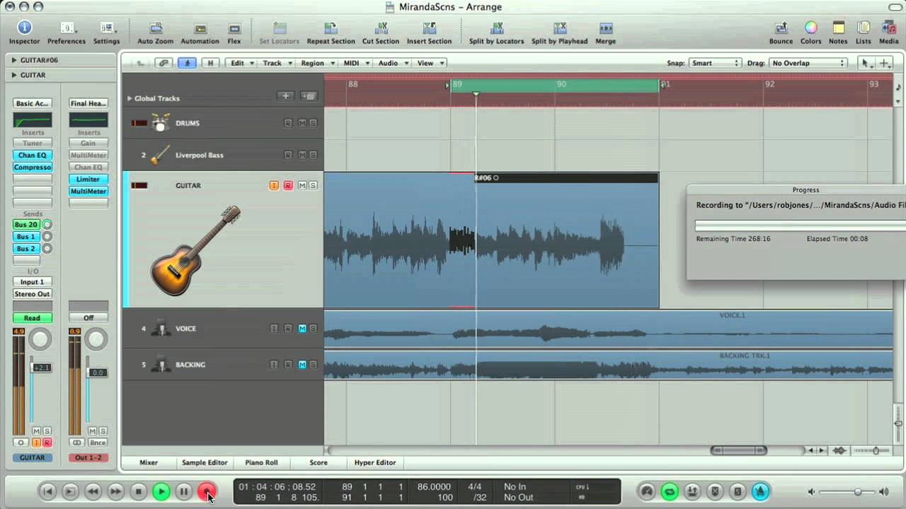 How to record a song in Logic Pro 9 part 1