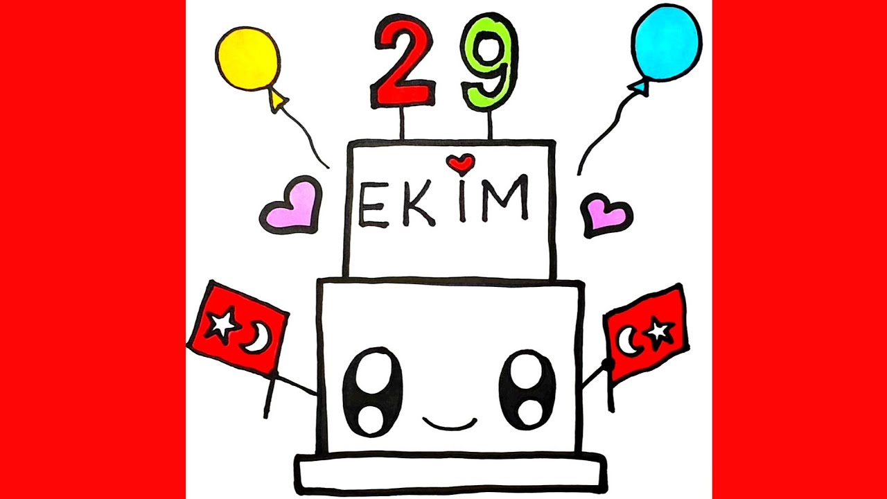 Kolay 29 Ekim Cumhuriyet Bayramı Resmi Çizimi - Kolay Çizimler