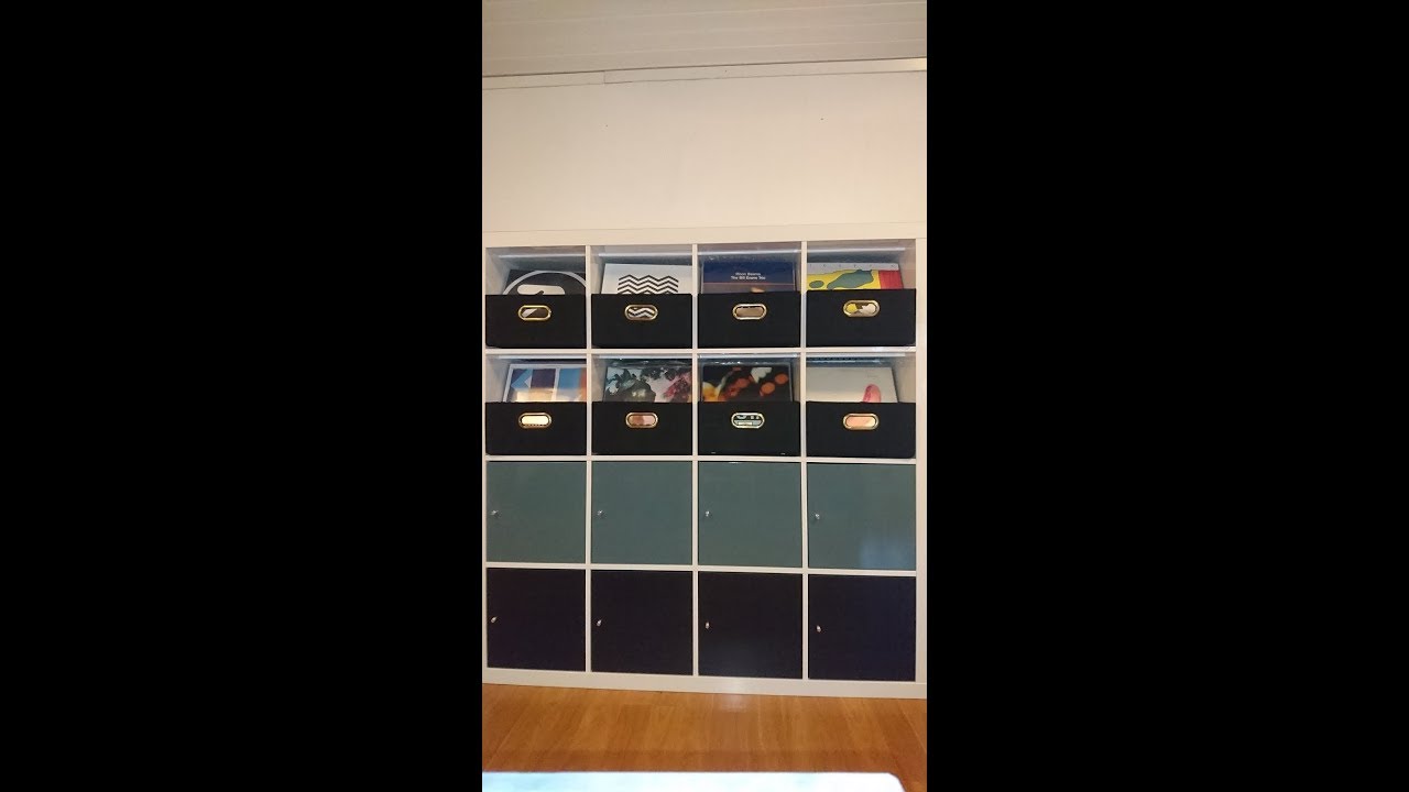 My record storage solution, IKEA Kallax/Expedit hack with vinyl browsing