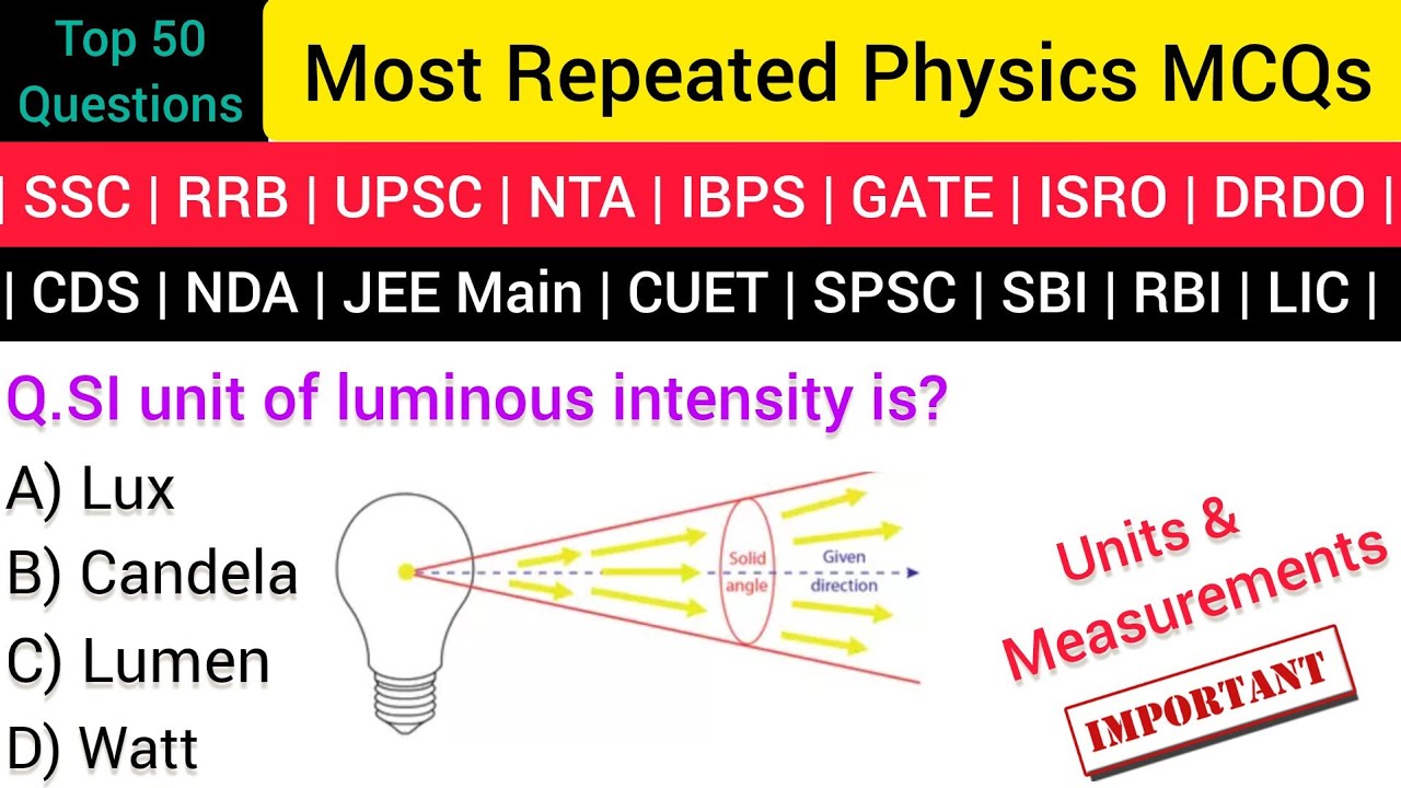 💯 Physics Units & Measurements Most Repeated Questions | Sure Shot Selection MCQs 2026 | #physicsmcq