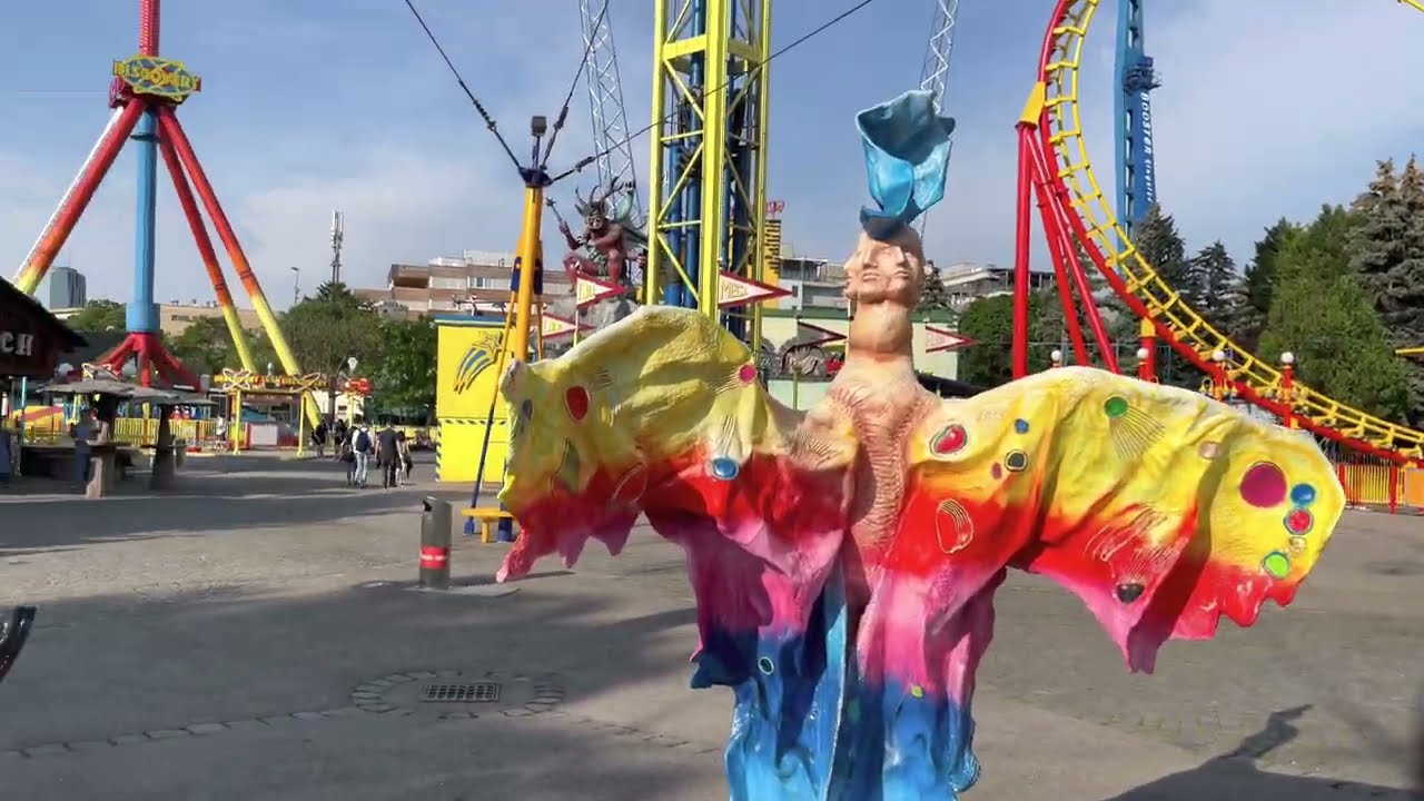 Walking Tour Vienna Wiener Prater  l Amusement Park Mai 2023