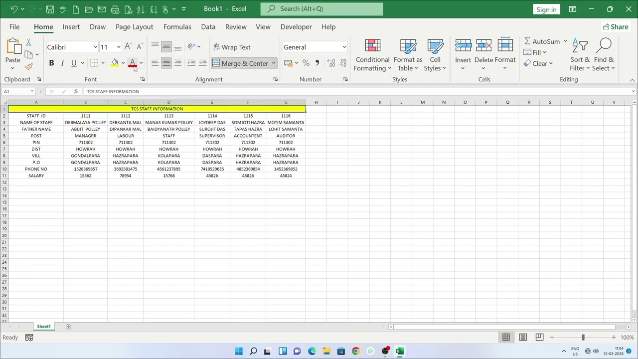 M.S Excel এ কিভাবে Hlookup করতে হয়? 
