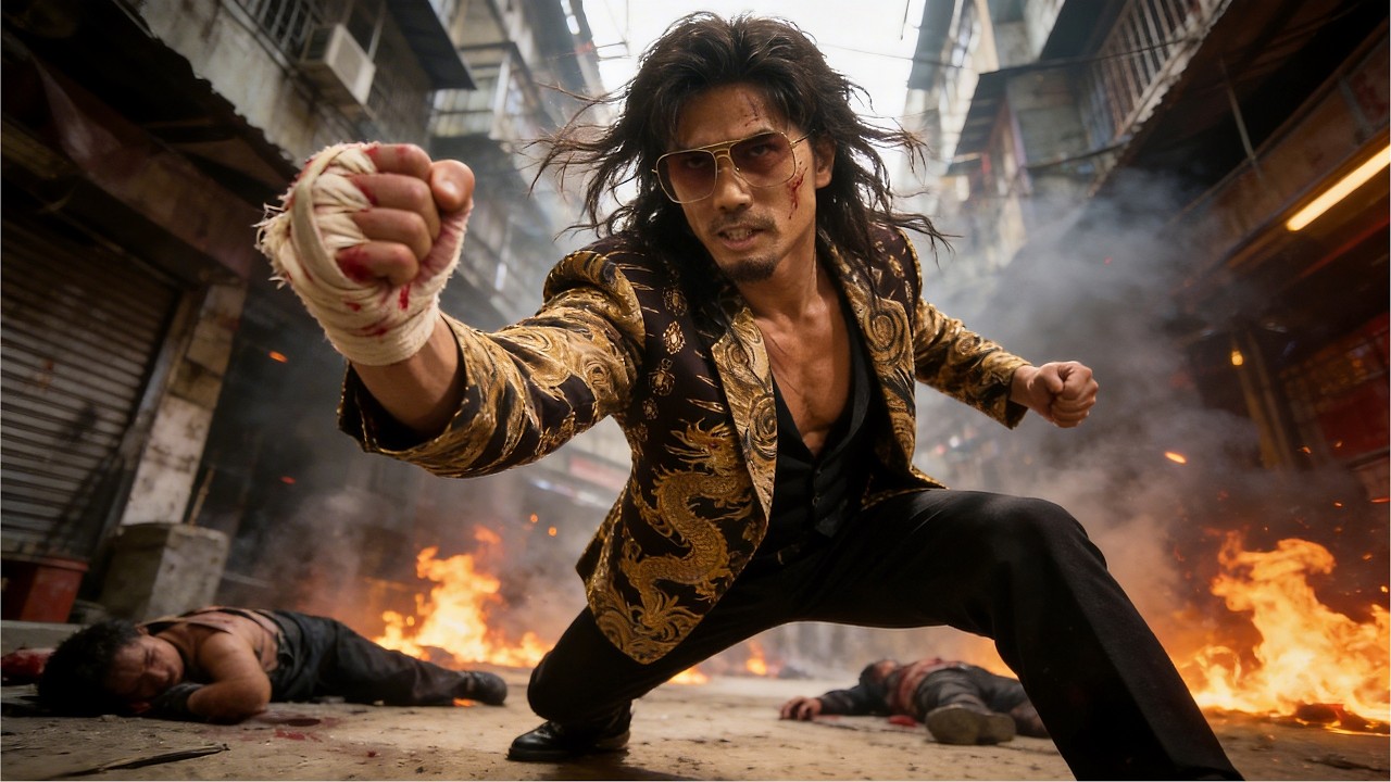 Explosive action: ruthless villain kills without mercy, sets brutal traps for kung fu cop