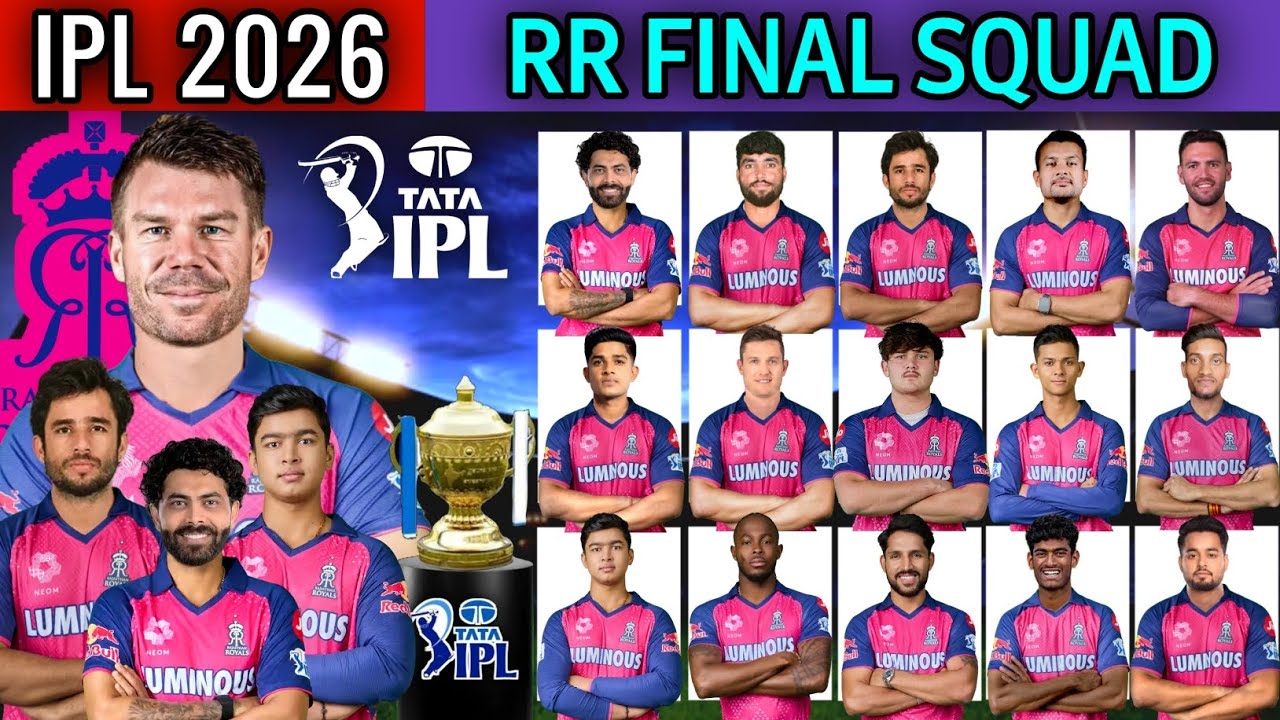 IPL 2026 | Полный состав команды Rajasthan Royals | Окончательный список игроков команды RR 2026 ...