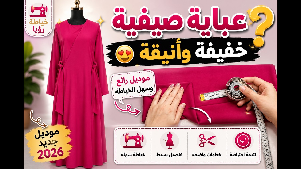 أسهل عباية صيفية مريحة 😍 تعلمي الخياطة خطوة بخطوة