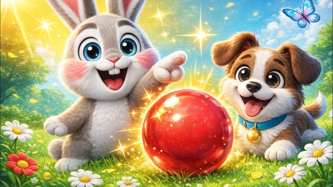 Cute Bunny & Puppy Play with Ball 🐰🐶⚽ | Fun Kids Cartoon Song