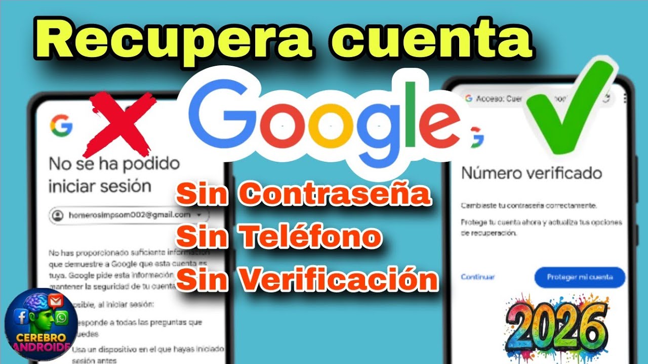 ✅Cómo recuperar mi cuenta de Google/Gmail sin contraseña, sin número de teléfono y sin correo (2026)