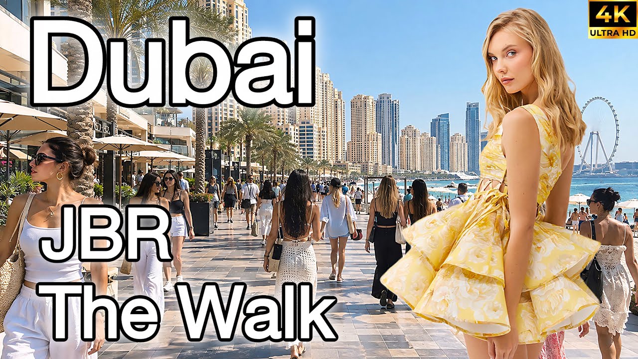 JBR The Walk Dubai 🇦🇪 Popular Tourist Destination! [ 4K ] Walking Tour