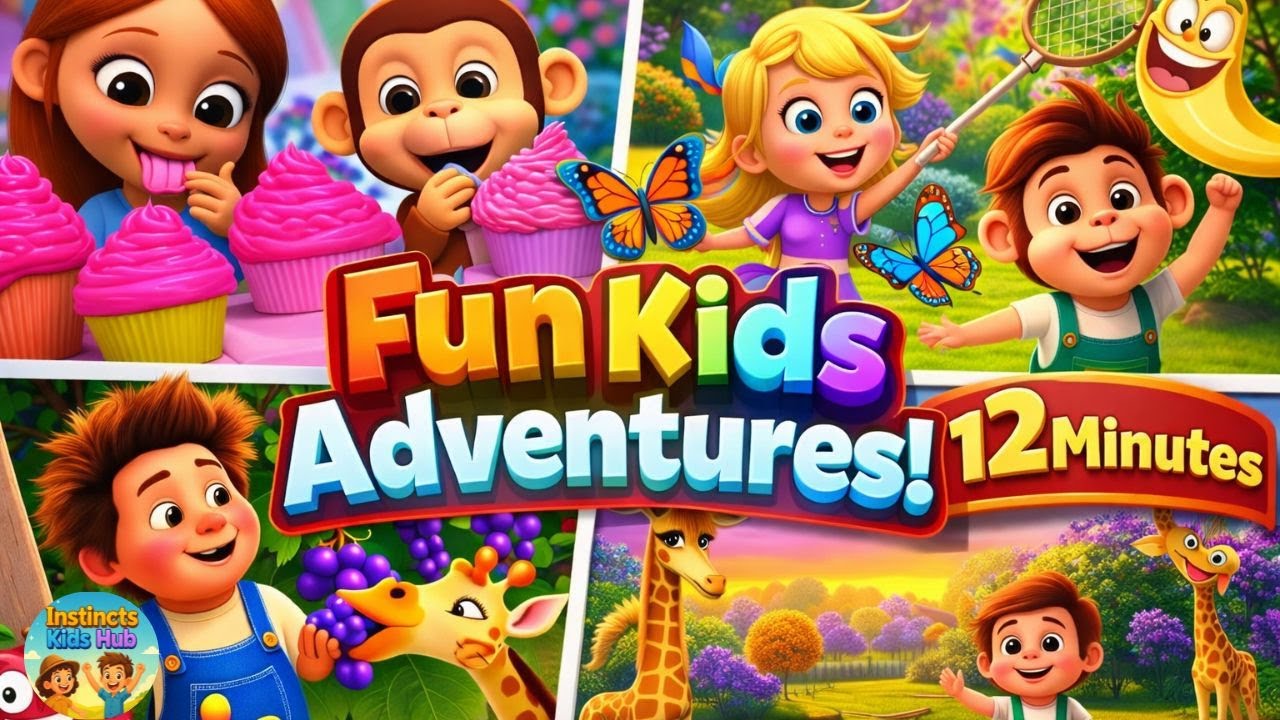 Fun Kids Adventures | Colors, Cupcakes & Butterfly Chase | 12 Minutes Sing along