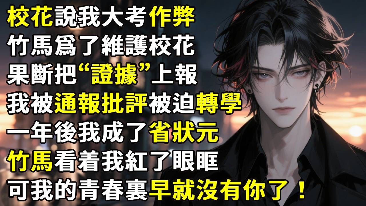 校花說我大考作弊，竹馬爲了維護校花，果斷把“證據”上報，我被通報批評被迫轉學。一年後我成了省狀元，竹馬看着我紅了眼眶，可我的青春裏早就沒有你了！#故事分享 #生活經驗 #情感