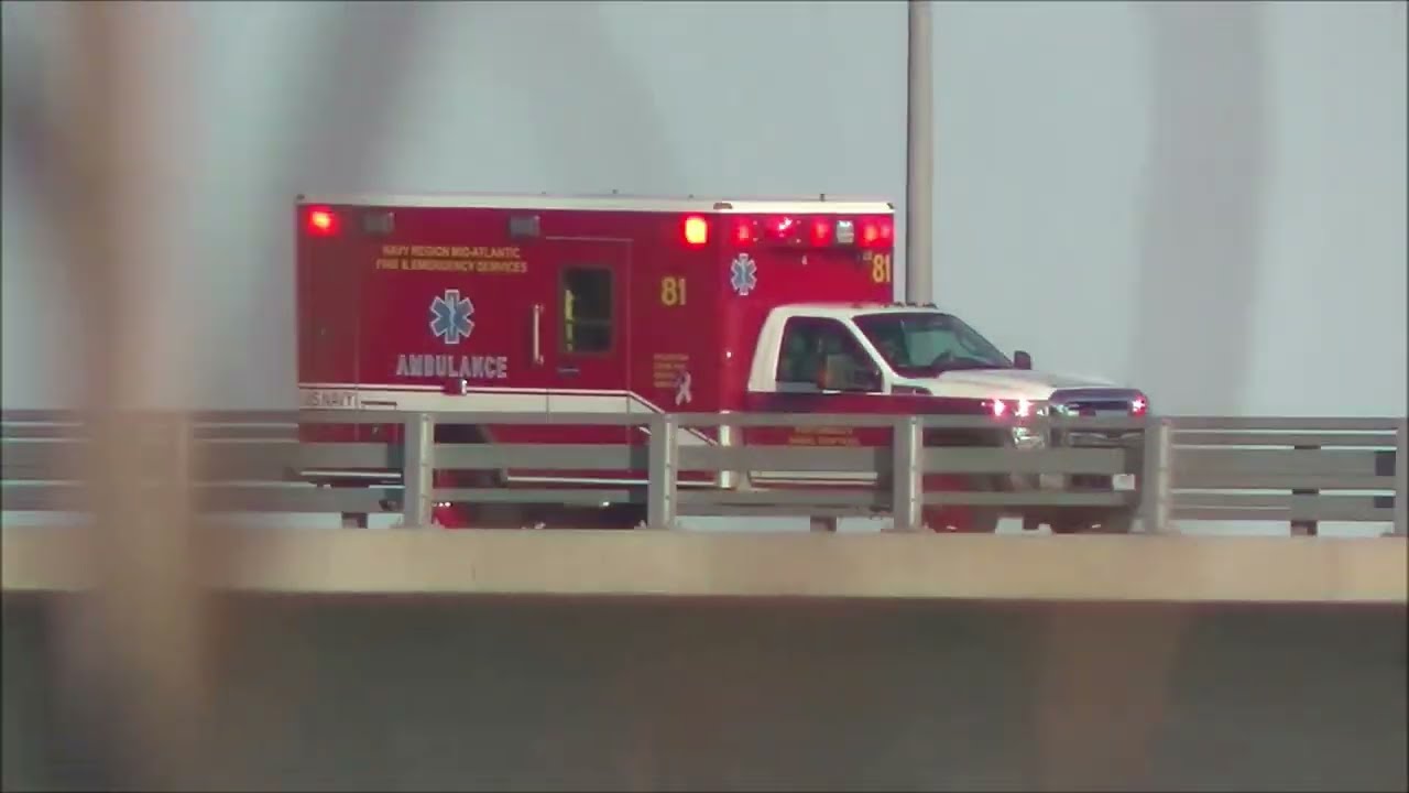 *RARE* Navy Region Mid-Atlantic Ambulance Transporting Across Sarah Mildred Long Bridge