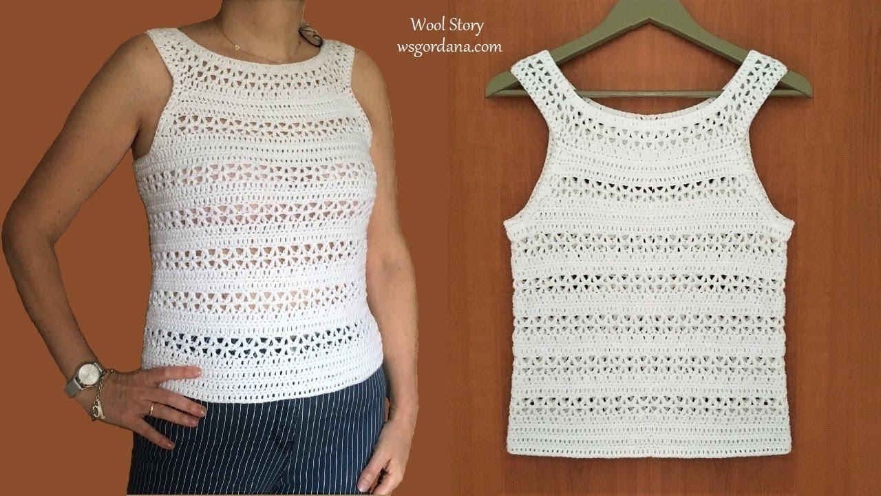 🌞Crochet White Summer Top Tutorial 💕 Heklana bluza 🌼
