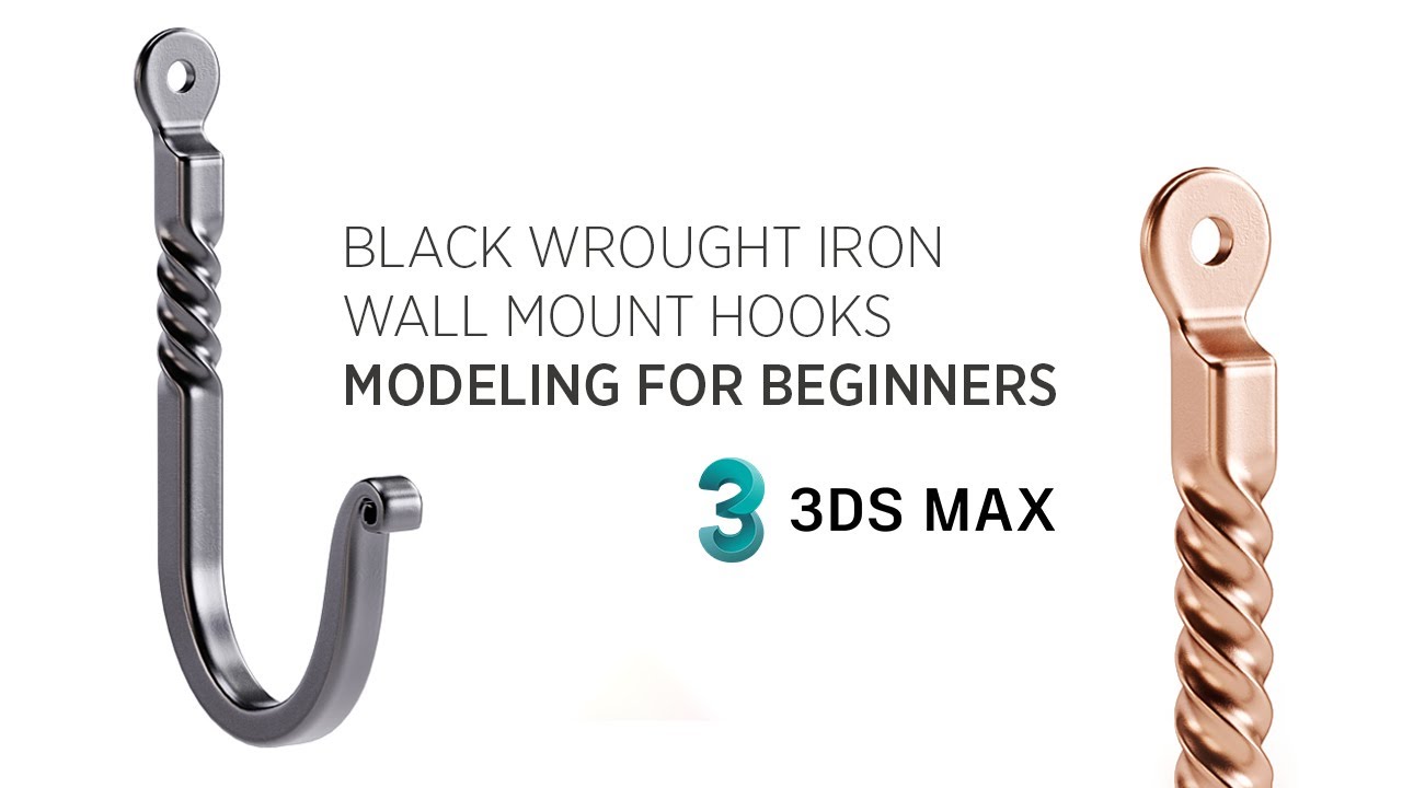 Hard Surface Modeling Tutorial for 3ds Max Beginners || Iron Wall Mount Hooks Modeling in Hindi