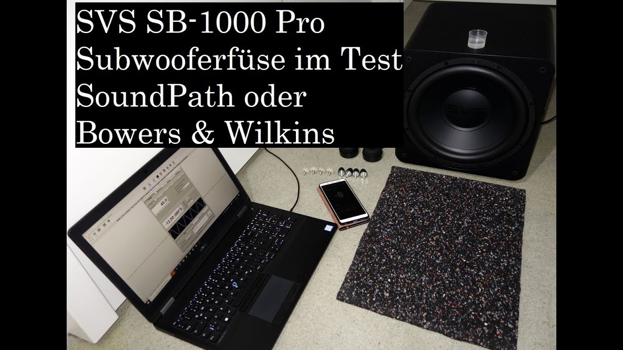 Subwoofer Füße - SVS SoundPath, Bowers & Wilkins beim SVS SB-1000 Pro im Woofer-Test