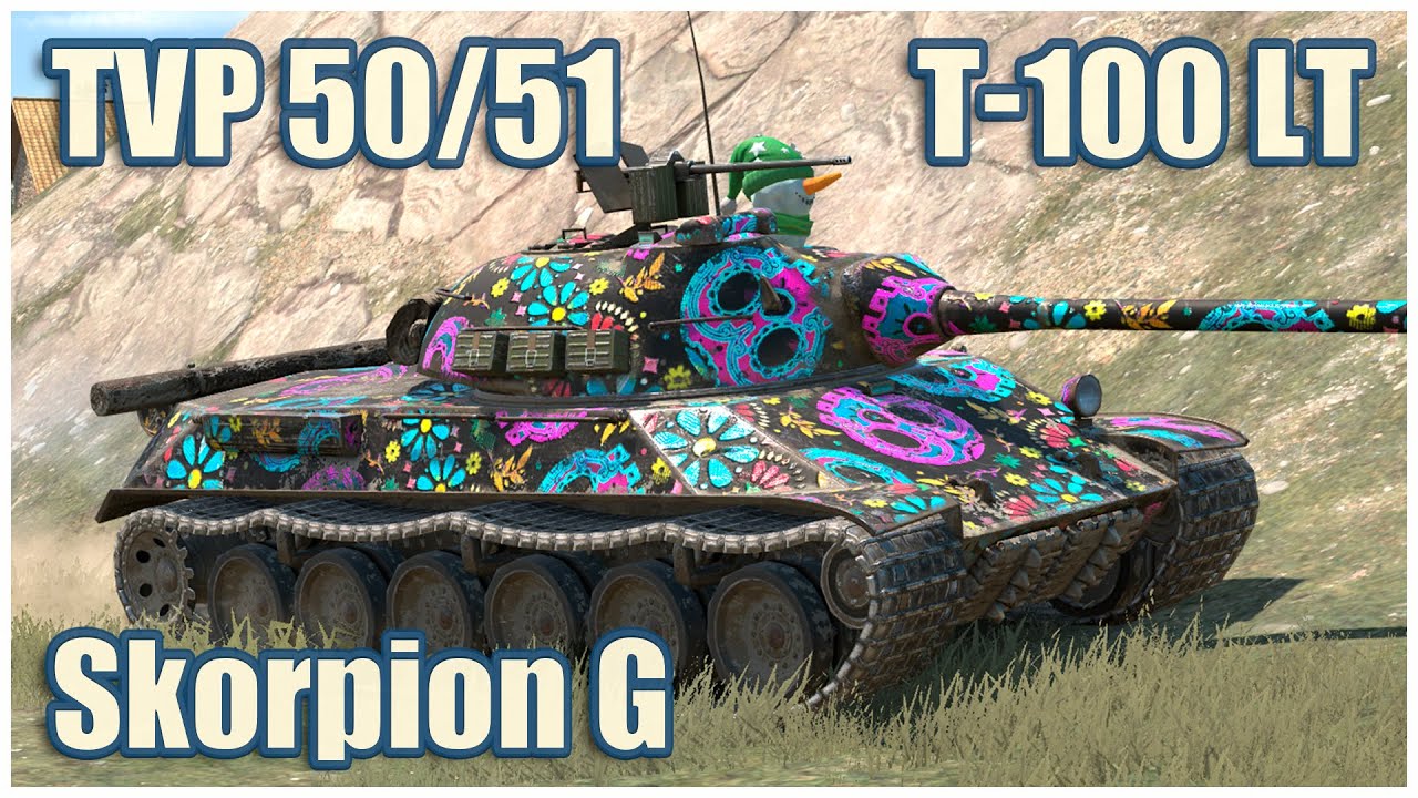 TVP T 50/51, Т-100 ЛТ & Skorpion G • WoT Blitz Gameplay
