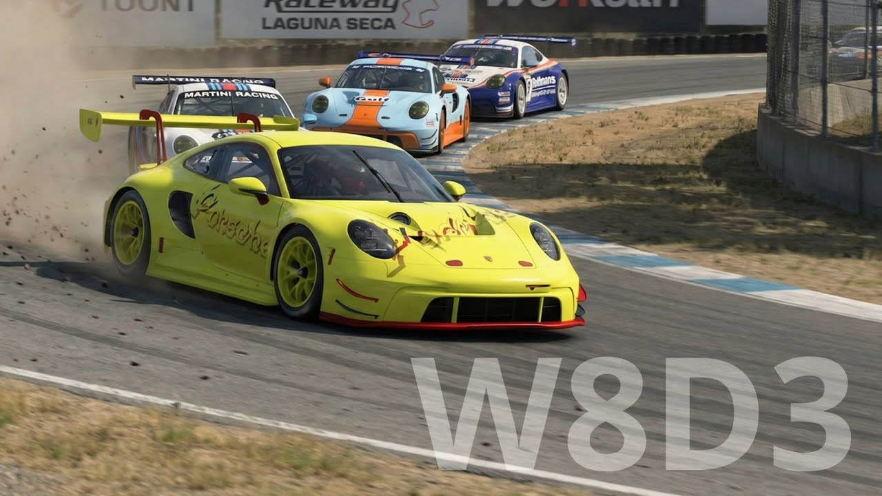 W8D3 GT7 Race C Laguna Seca: Porsche на Porsche-руле | PS5 Pro