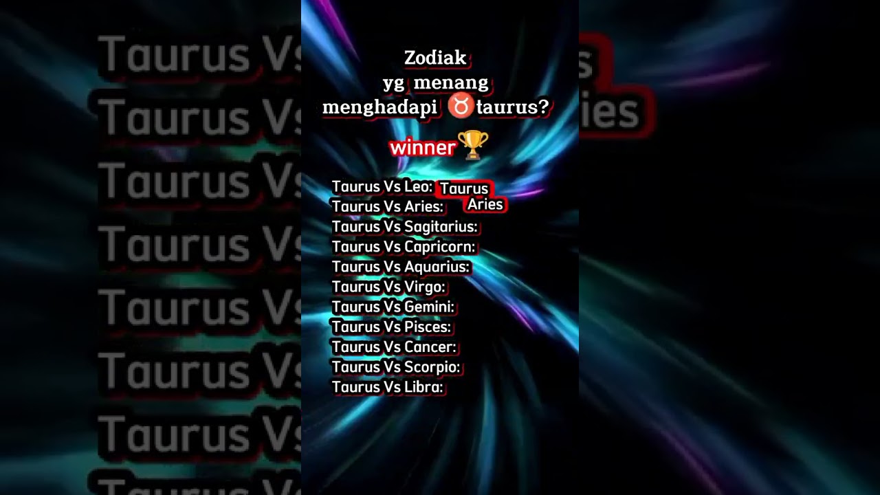 vs taurus.. sapa menang? #zodiak #vs