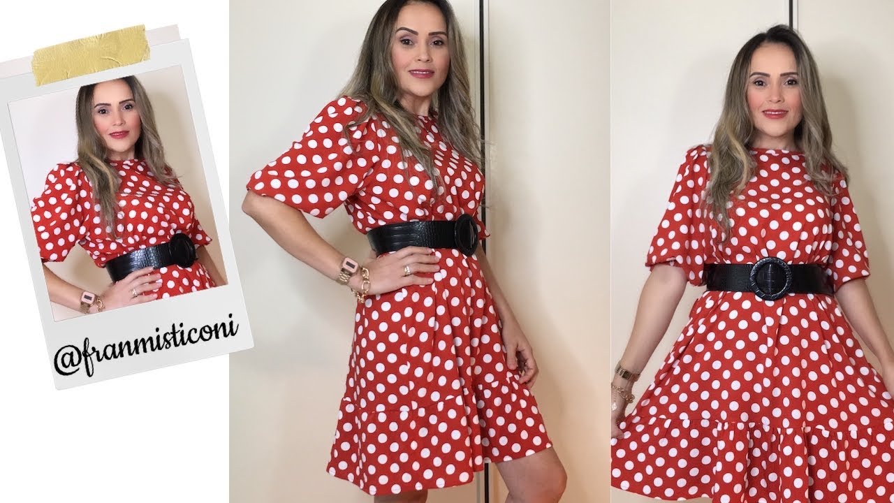 DIY: CORTE E COSTURA VESTIDO POA COM MANGA BUFANTE .