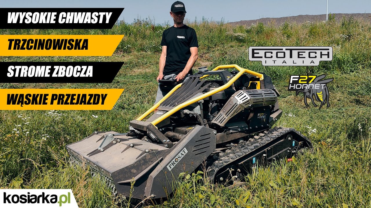 Zdalne Koszenie - Koniec z ryzykiem na stromych skarpach - ECOTECH F27 Hornet