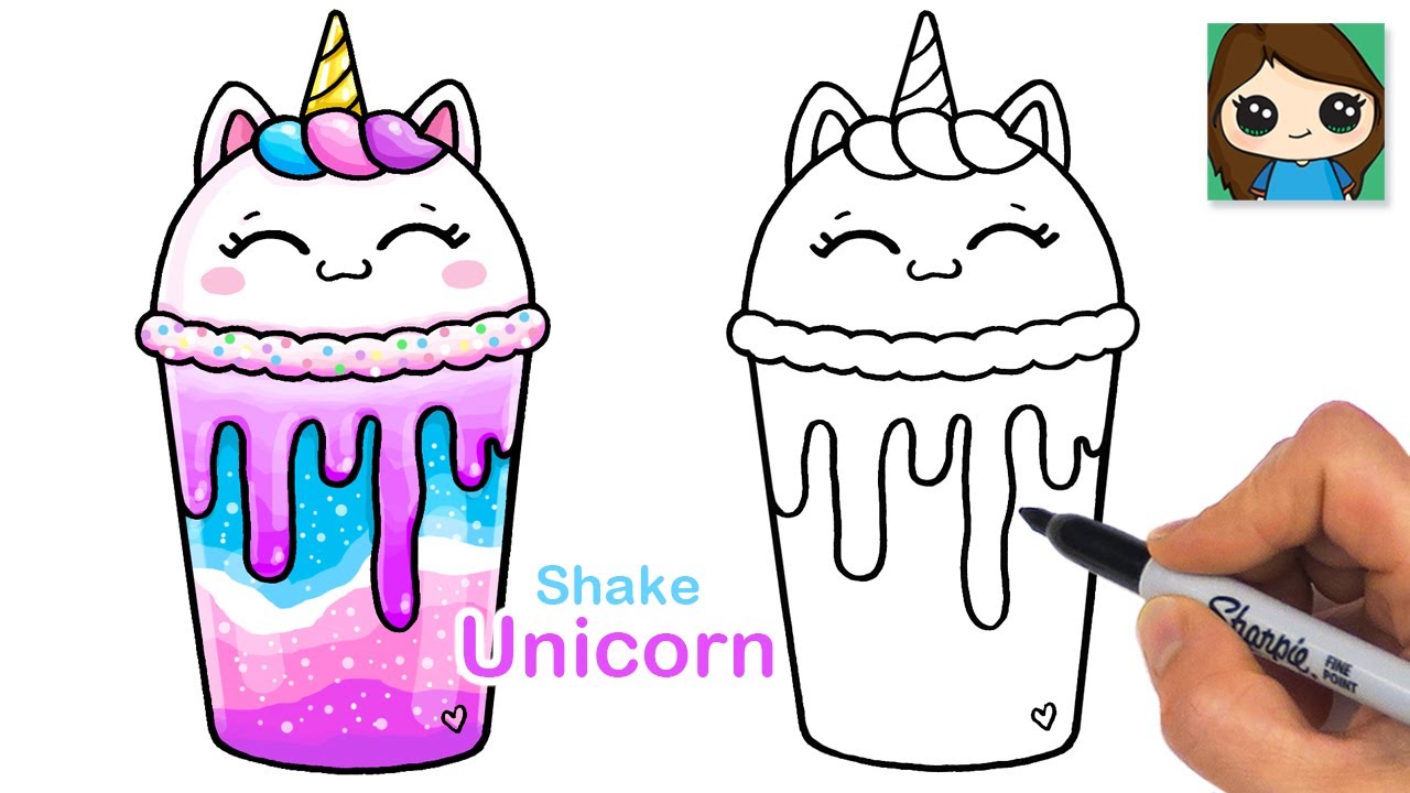 How to Draw a Unicorn Galaxy Milk Shake Drink