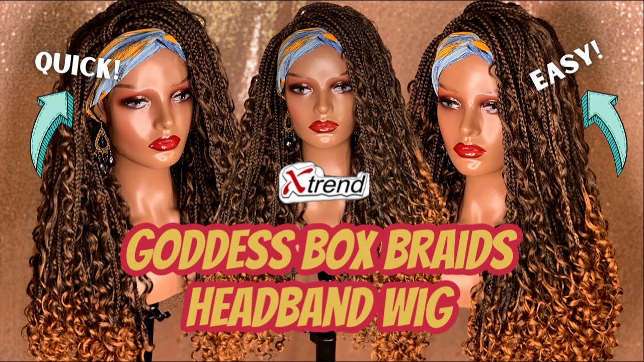 How To DIY Headband Wig: Goddess Boho Box Braid Headband Wig | Xtrend Hair | MissUniqueBeautii
