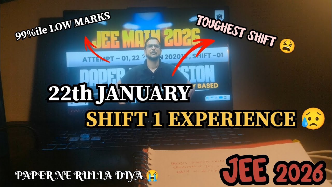 *22 JAN SHIFT 1 Experience 🤯||Shocking paper😬😥||Hardest shift 😭#ii#jeemains#jee2026#experience