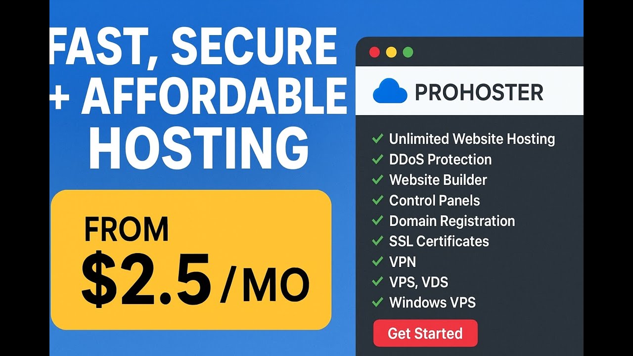ProHoster Hosting Explained – Unlimited Hosting From $2.5/Month