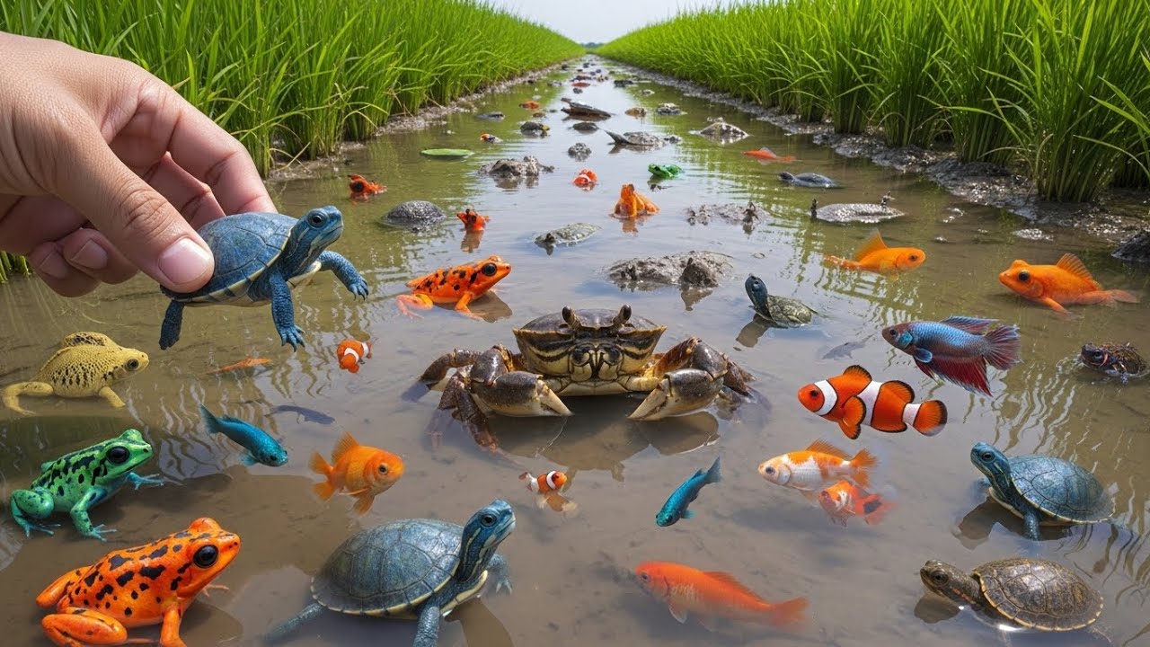 Shocking Mud Catch! 🌈 Finding Hundreds of Colorful Fish & Turtles