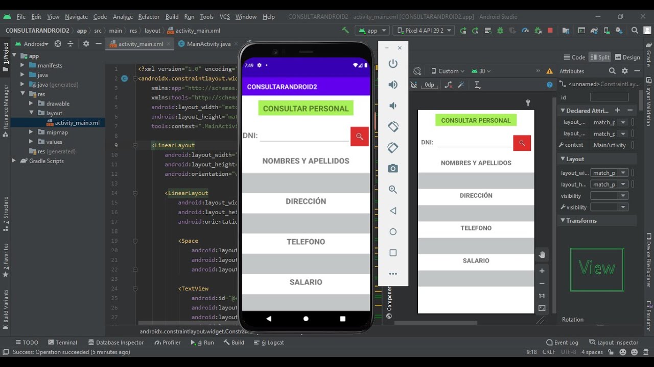 CONSULTAR A UNA BASE DE DATOS (SQLServer) DESDE ANDROID STUDIO PARTE 1