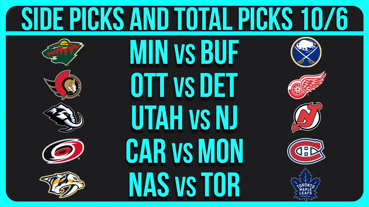 FREE NHL Picks Today Tuesday 10/6/26 NHL Picks and Predictions (1/2)