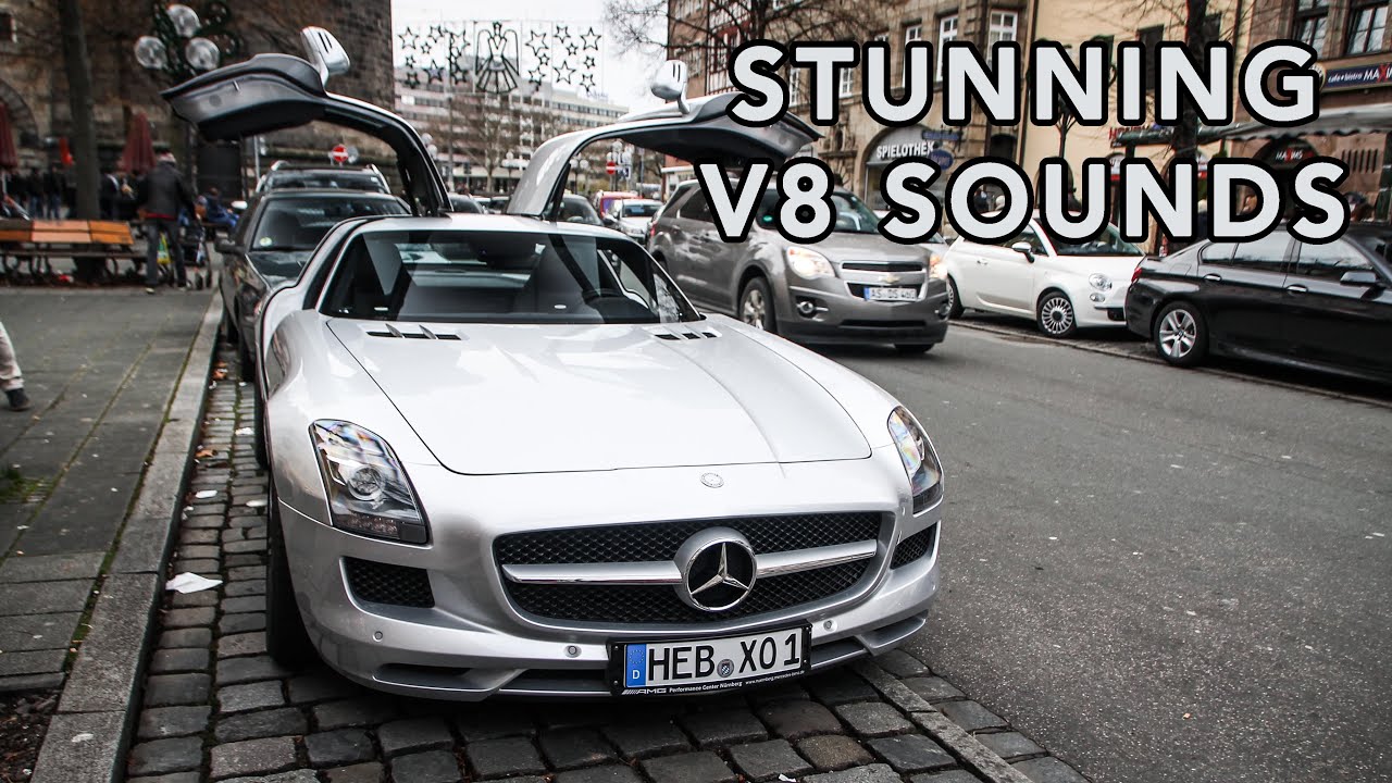 Mercedes SLS AMG - Acceleration, Revs & LOUD Crackling!