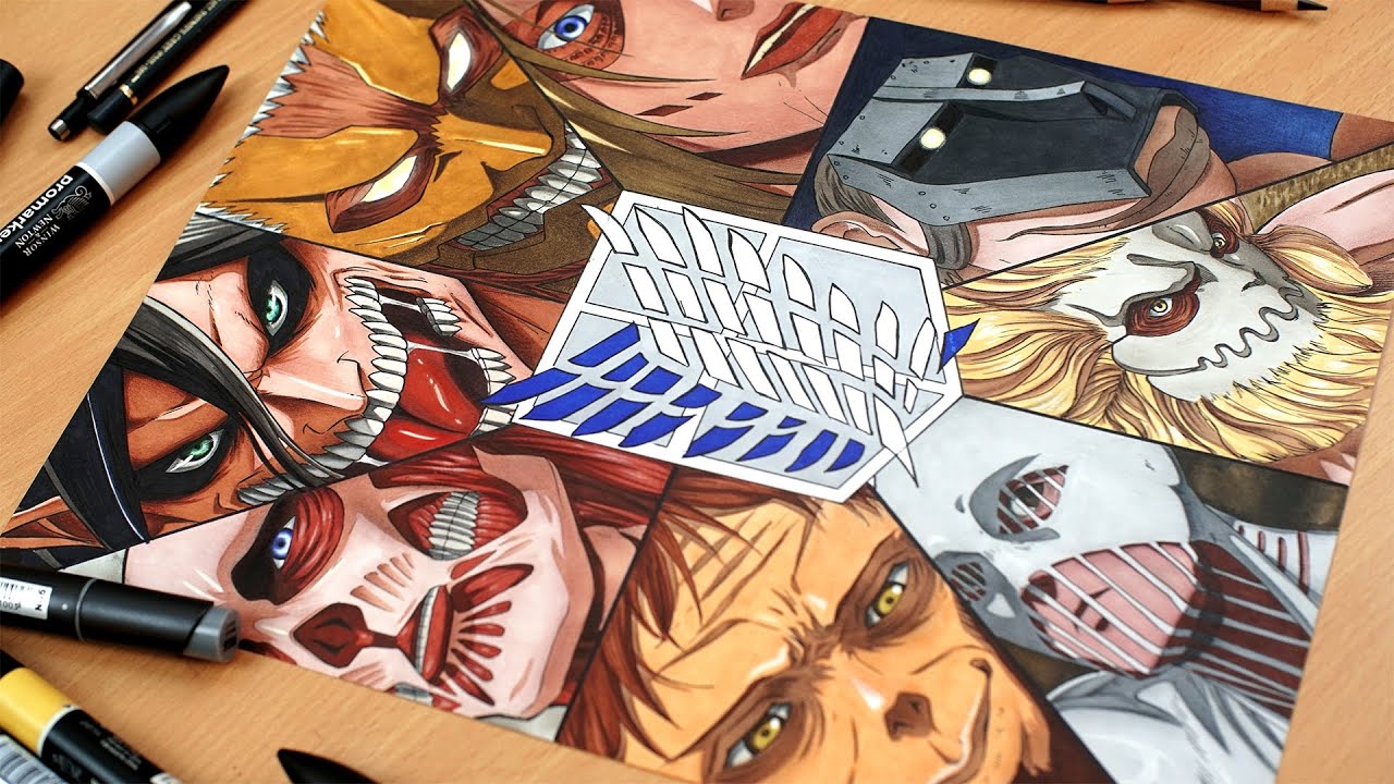 Drawing 8 Titans From [Attack On Titan]