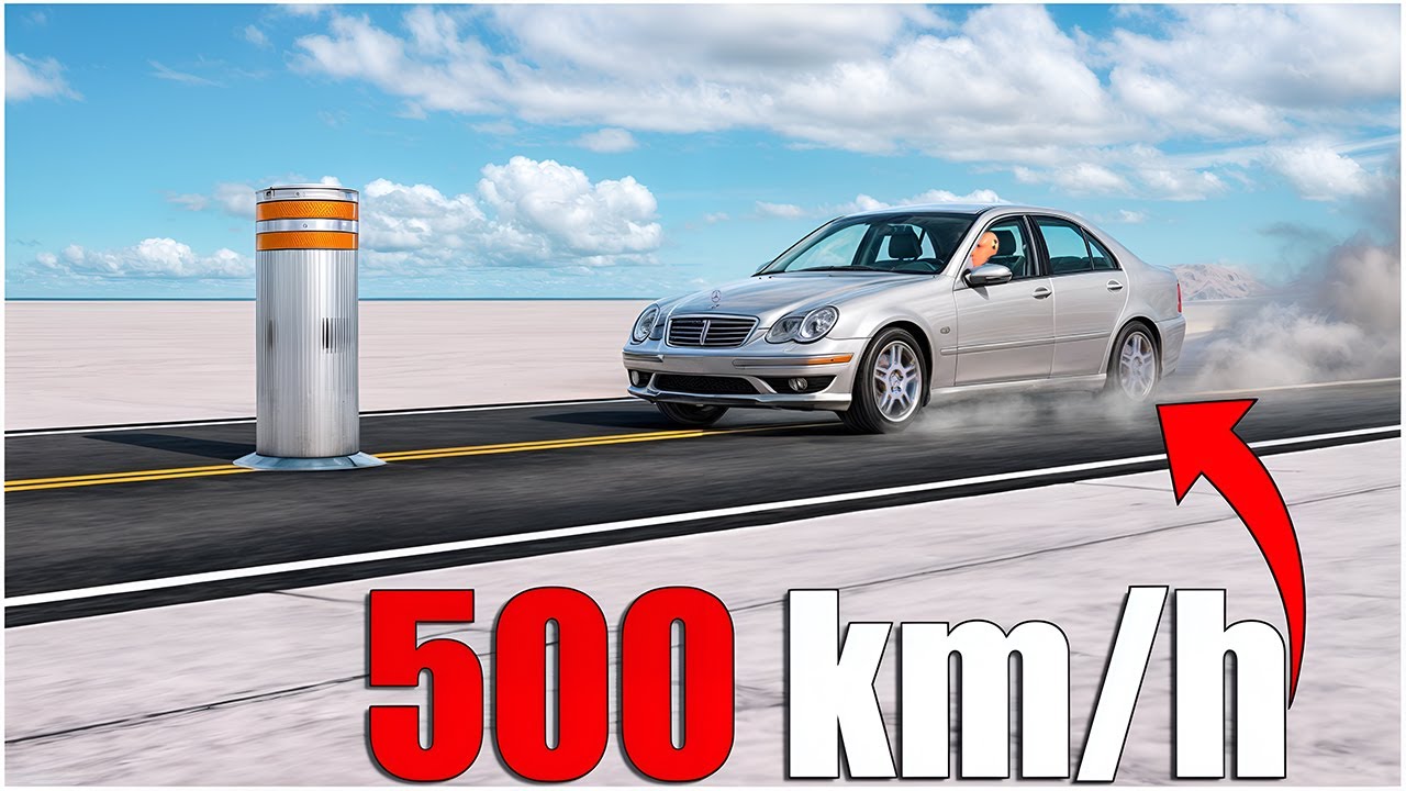 🚨No Seat Belt Car Crash Compilation | Mercedes Benz C VS Bollard at 900 km/h | BeamNG Drive